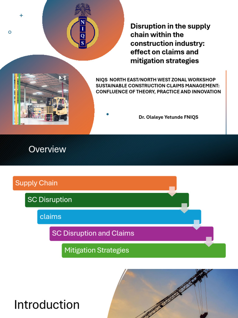 Disruption in The Supply Chain Within The Construction Industry Effect ...