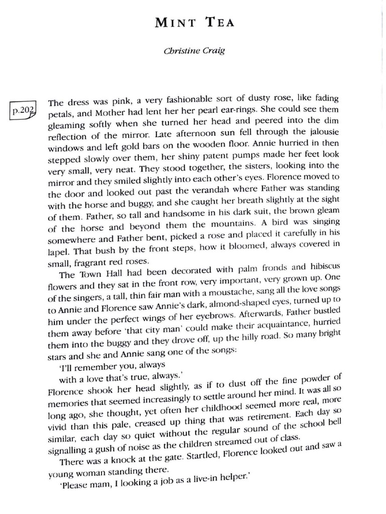 Mint Tea Short Story | PDF