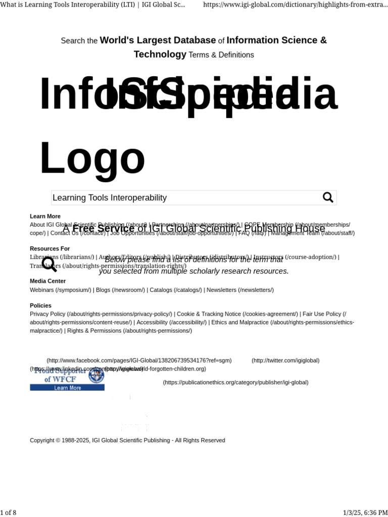 What is learning tools interoperability lti igi global scientific