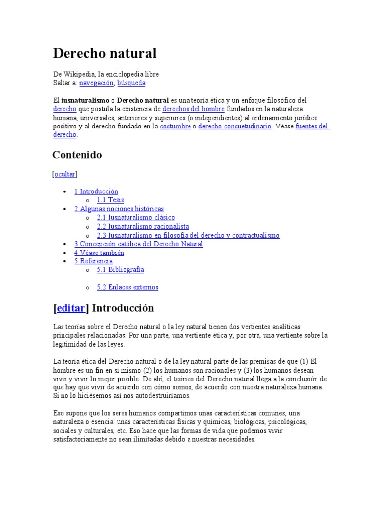 Teoría del Derecho Natural y sus Clases | PDF | La Ley natural | Ley ...