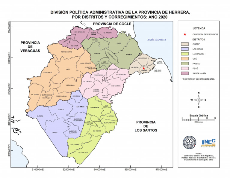 56división Política de Herrera Por Distritos y Corregimientos - 2020 | PDF
