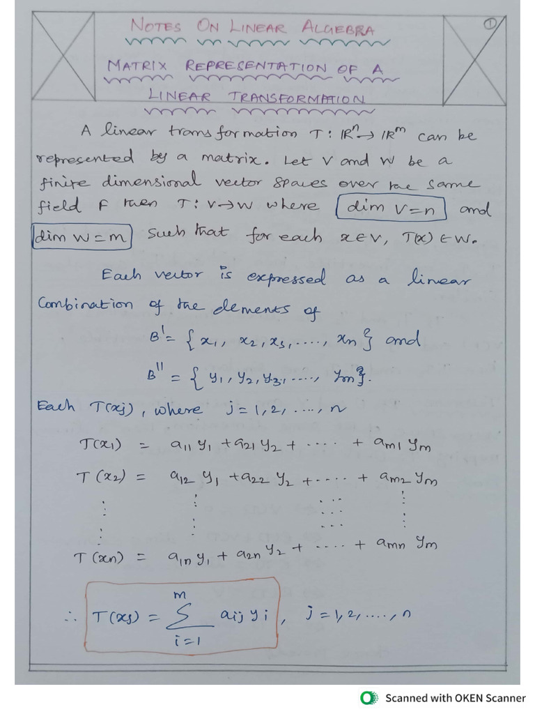 Matrix Representation of LT | PDF