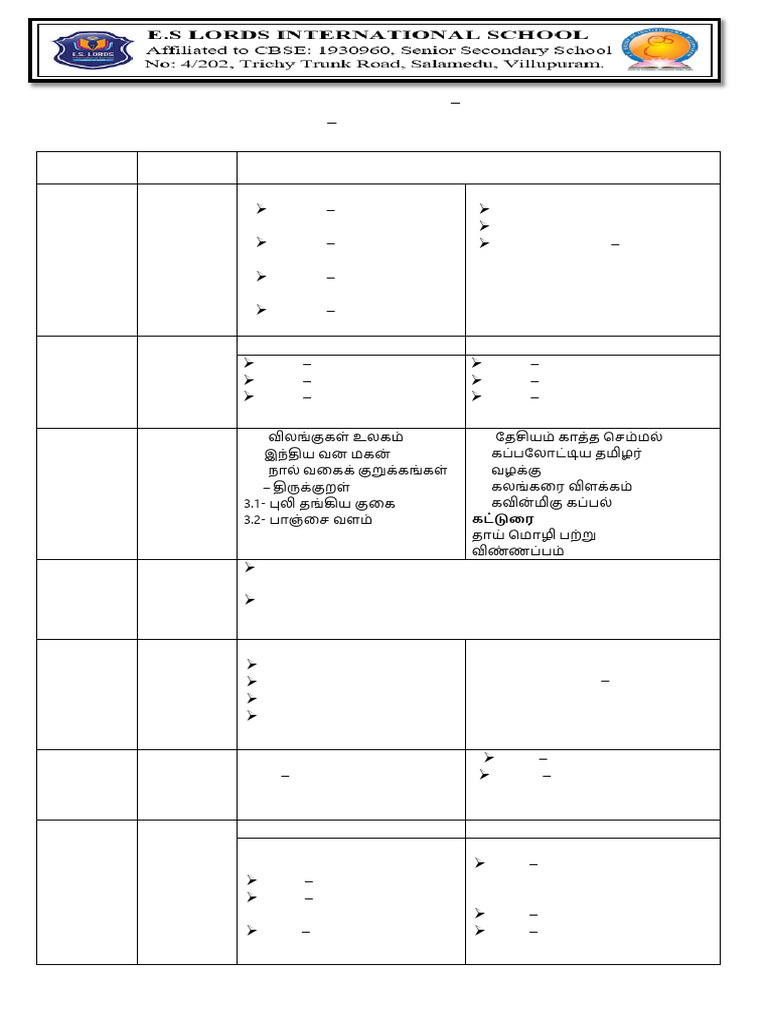 Grade Vii, Time Table and Portion | PDF