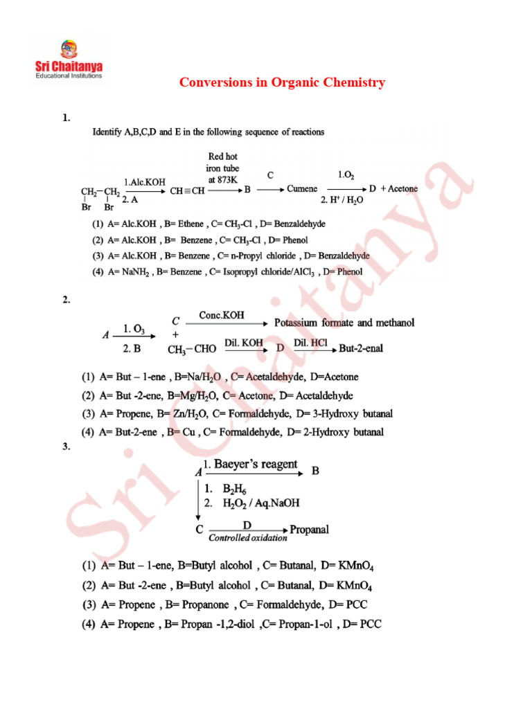 ORGANIC CHEMISTRY CONVERSIONS QUESTIONS WITH ANSWERS PDF visual data 8