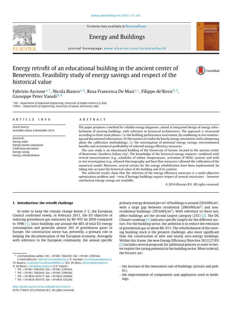 Energy Retrofit of An Educational Building in The Ancient Center of ...