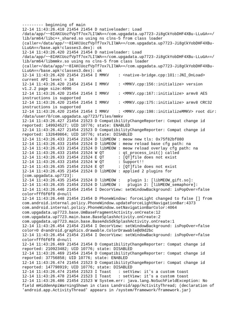 Com.upgadata.up7723 Logcat | PDF | Android (Operating System