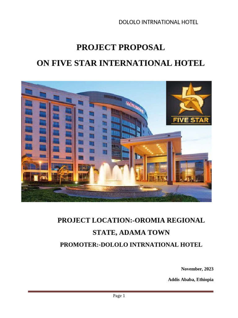 Dololo International Hotel Proposal | PDF | Tourism | Depreciation