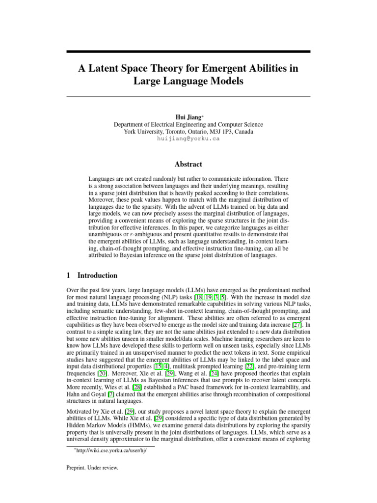 A Latent Space Theory For Emergent Abilities in Large Language Models ...