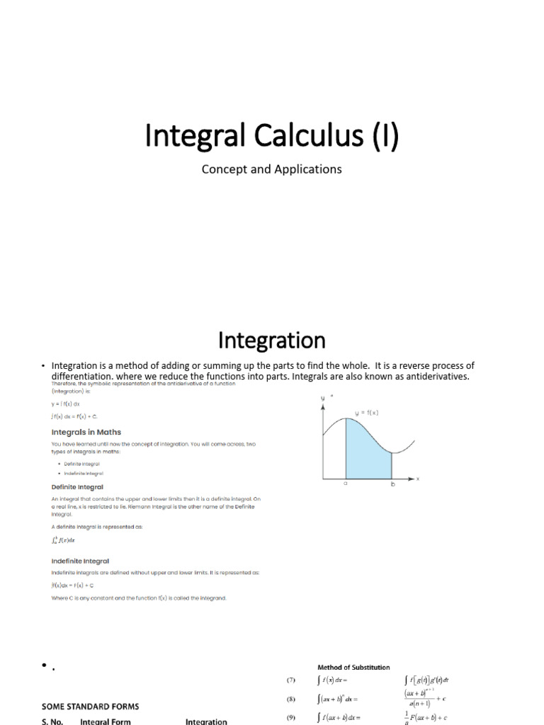 Integral Calculus: Concepts & Applications | PDF