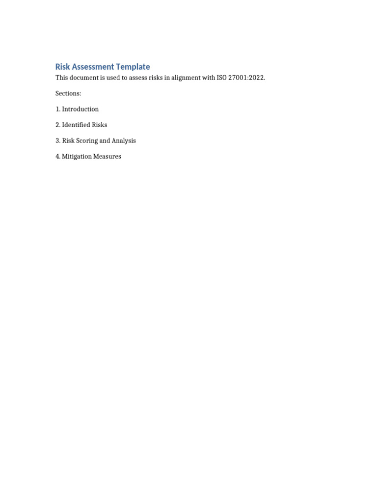 ISO 27001 Risk Assessment Guide | PDF