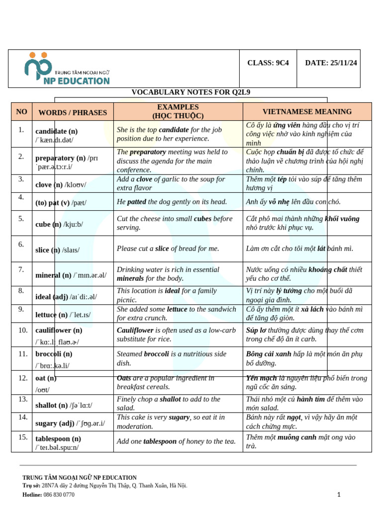 Vocab | PDF