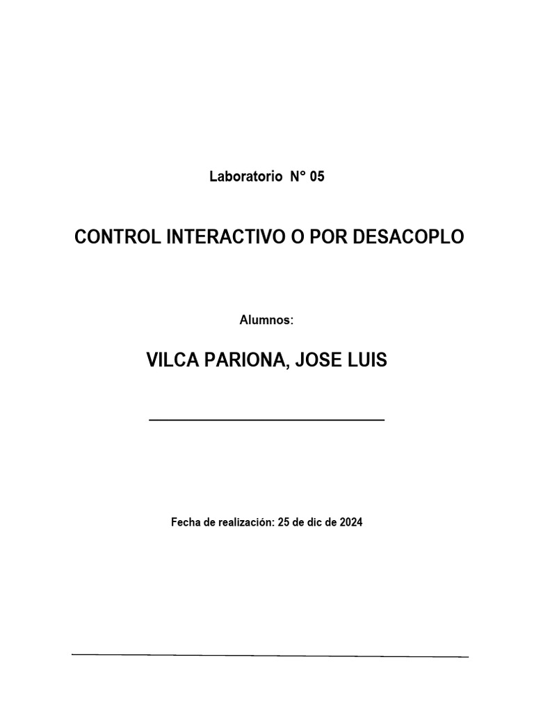 Control Desacoplo Vilca | PDF