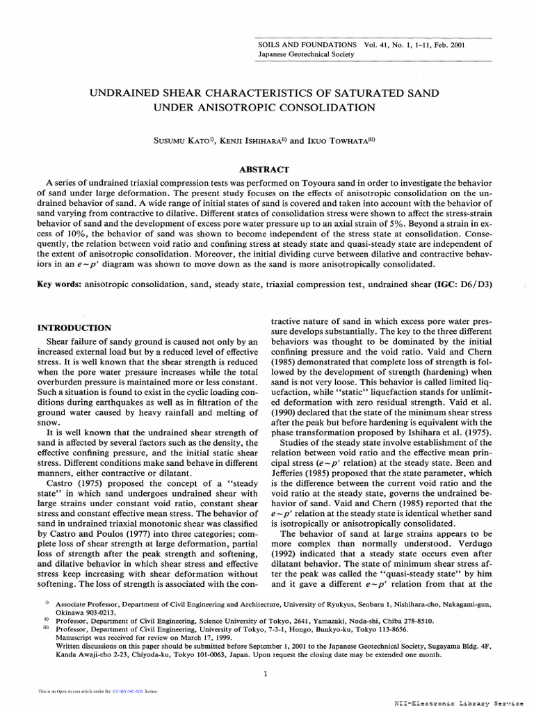Anisotropic Consolidation in Sand Behavior | PDF | Strength Of ...