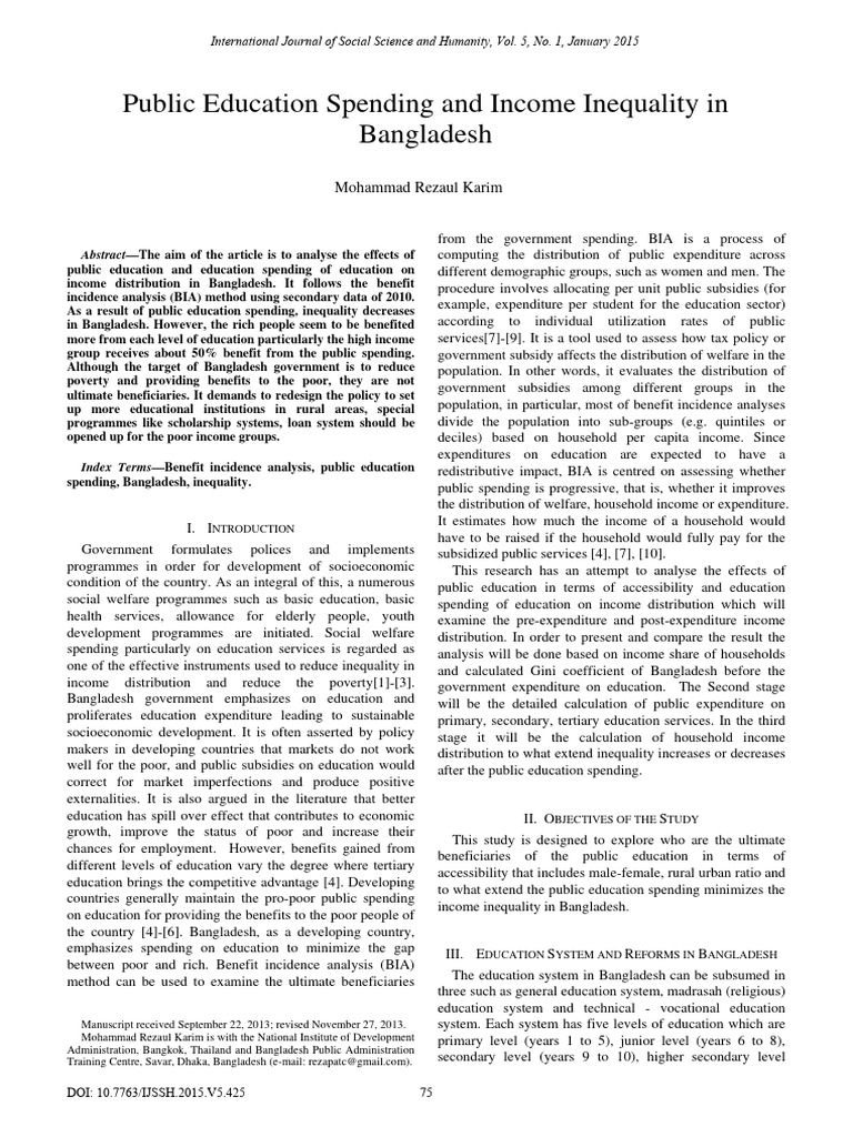 Public Education Spending and Income Inequality in 2hxjgk9mki | PDF ...
