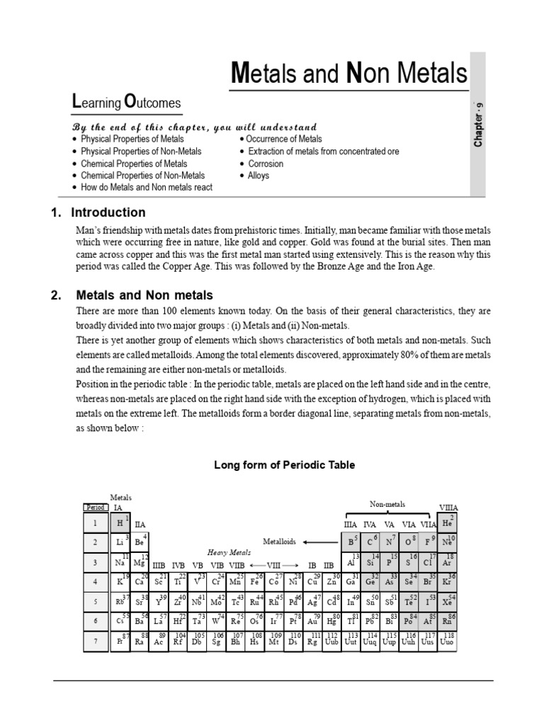 9.metals and Non Metals - XC | PDF | Ionic Bonding | Chemical Bond