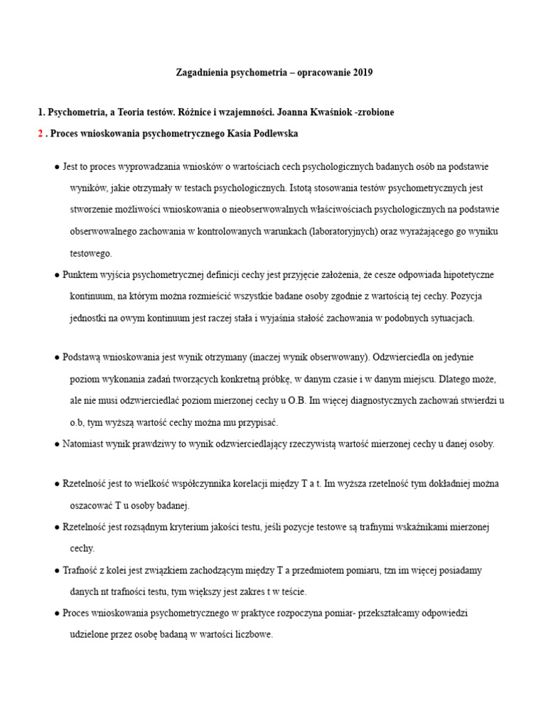 Zagadnienia20psychometria20E2809320opracowanie202019 PDF