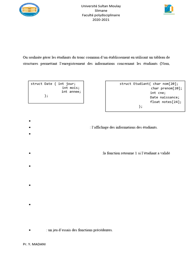Gestion des étudiants en C++ | PDF | Programmation informatique | Génie ...