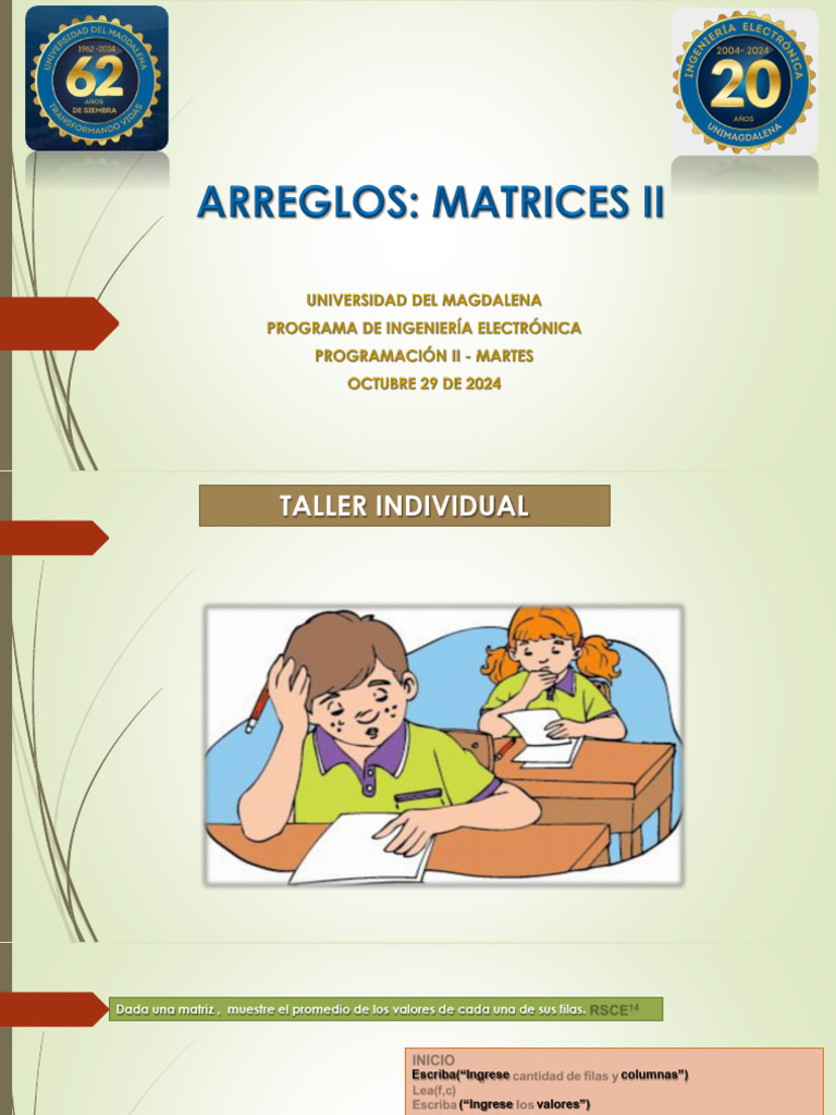 Diapositivas Matrices Ii Martes 29 de Octubre | PDF | Matriz ...