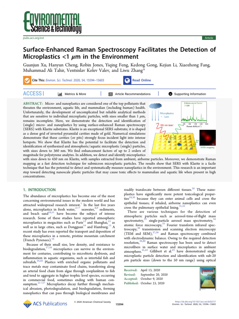 xu et al 2020 surface enhanced raman spectroscopy facilitates the ...