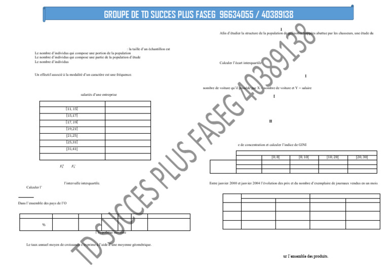 Succes+ Faseg SN & SR 2023 Stat 40389138 | PDF | Loi de probabilité ...