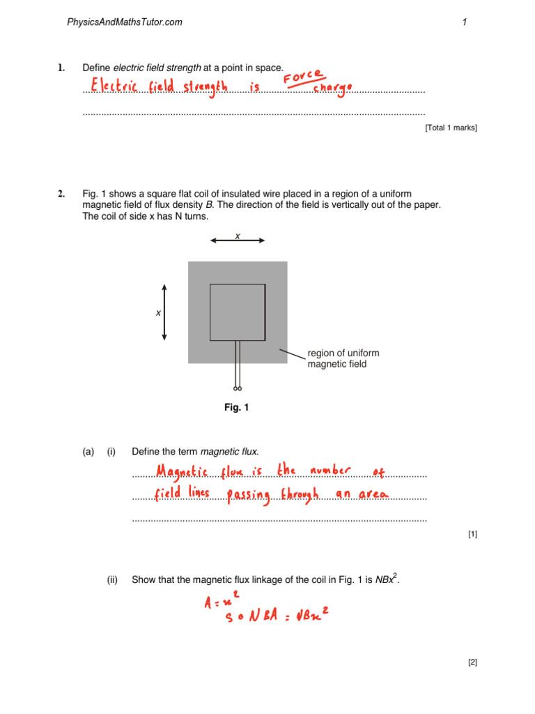 Electric and Magnetic Field Concepts | PDF | Electromagnetic Induction ...