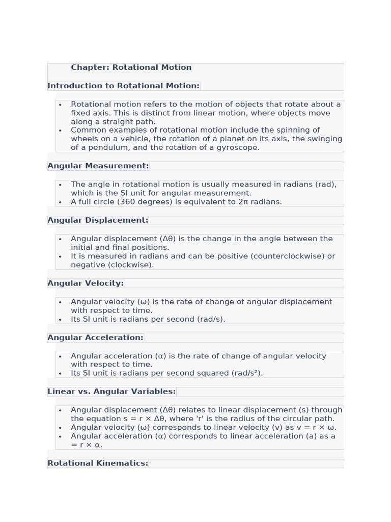 Understanding Rotational Motion Concepts | PDF | Rotation Around A ...
