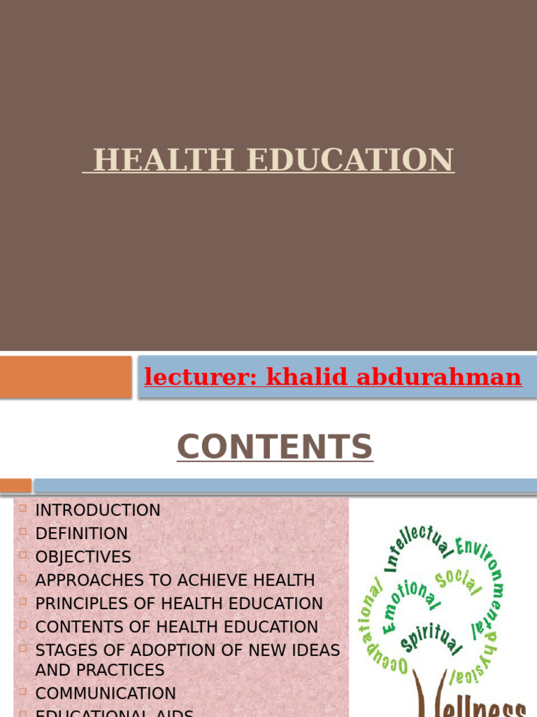 Comprehensive Guide to Health Education | PDF | Motivation | Motivational