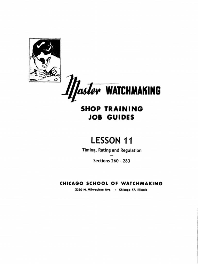 Watch Timing and Regulation Guide | PDF
