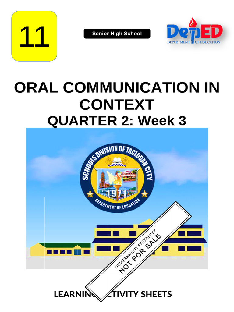 Oral Communication Grade 11 Q2 W3 Final | PDF | Speech | Face