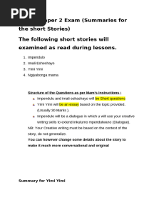 Short Story- Yimi Yimi