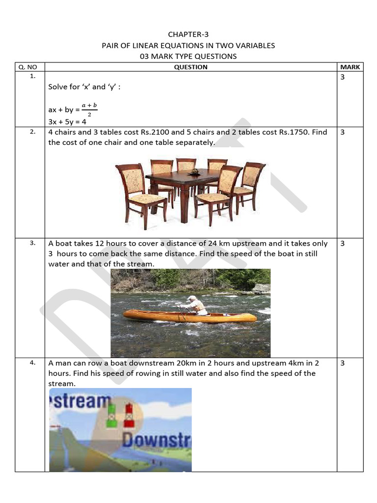 Linear Equations: Problem Set Solutions | PDF | Equations | Speed