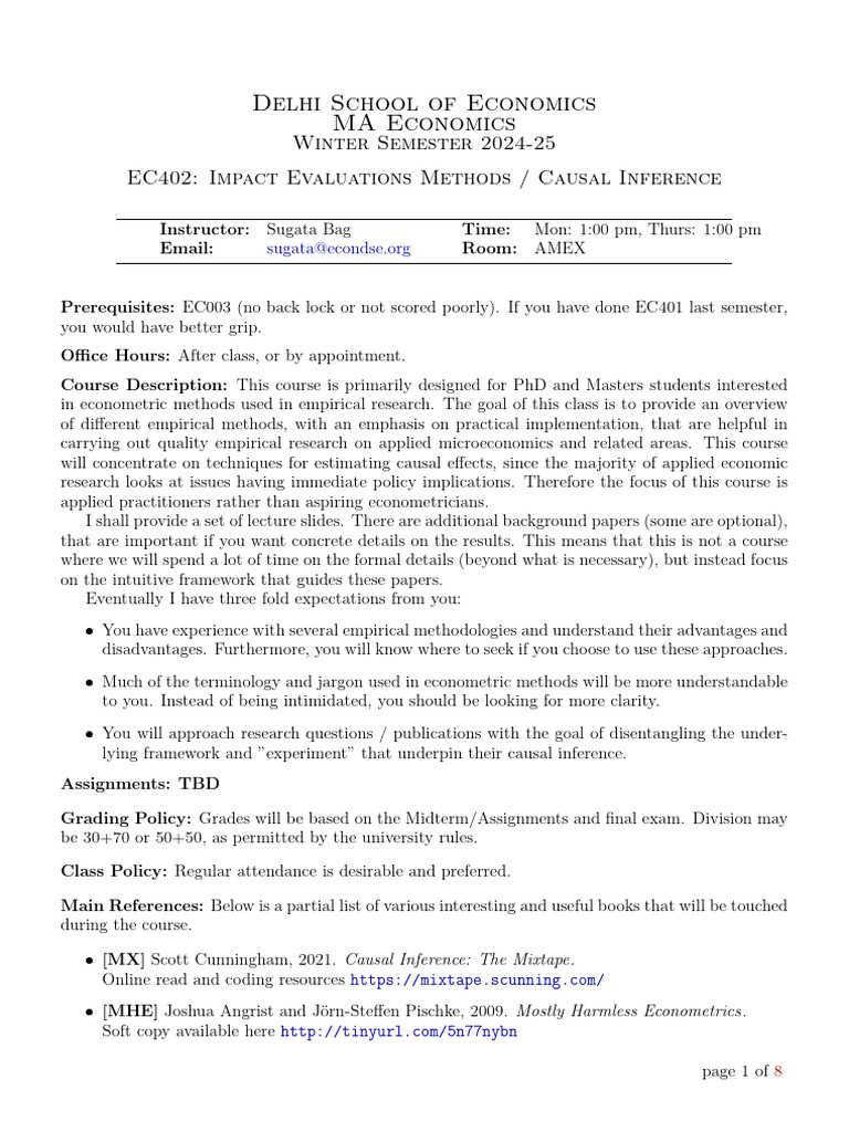 Efficient Estimation in Causal Inference | PDF | Regression Analysis ...