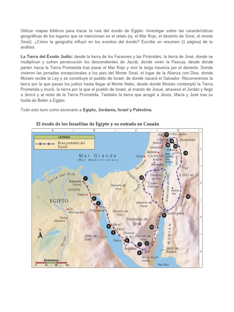 Ruta del Éxodo: Mapas y Geografía | PDF | Libro del éxodo | Moisés
