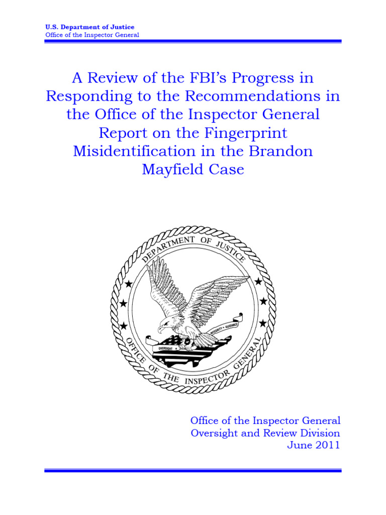 A Review of The FBI's Progress in | PDF | Fingerprint | Science