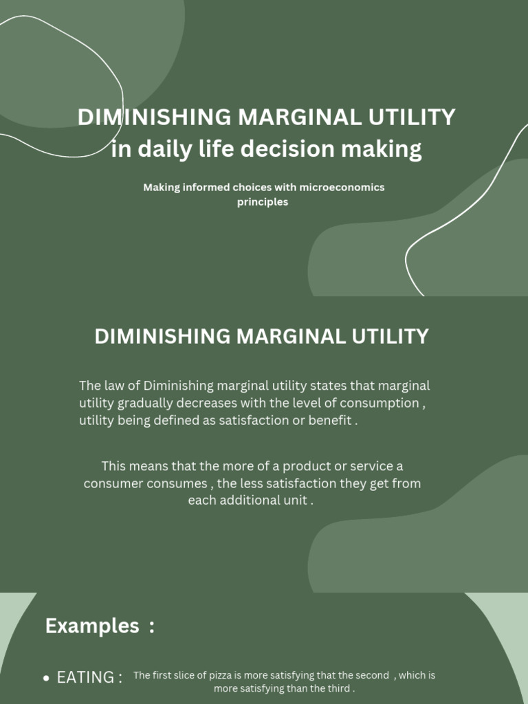 Diminishing Marginal Utility Explained | PDF | Utility | Marginal Utility
