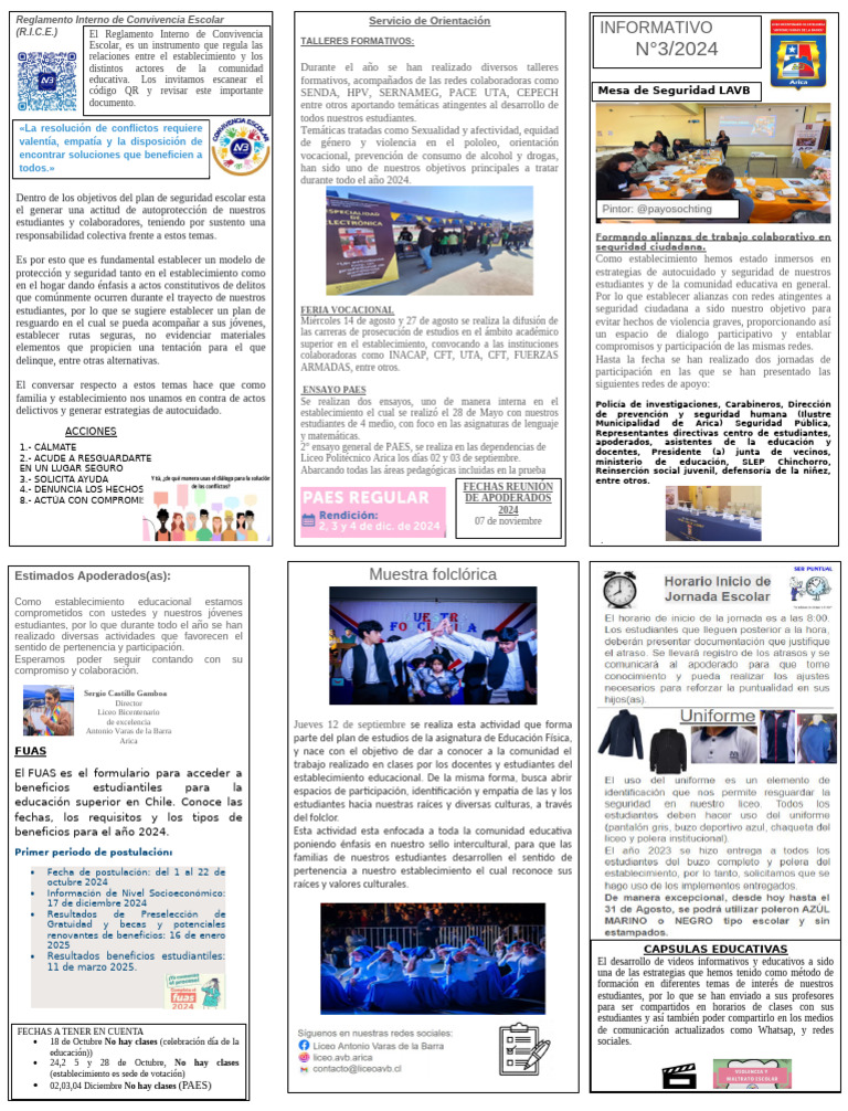 Reglamento de Convivencia Escolar 2024 | PDF
