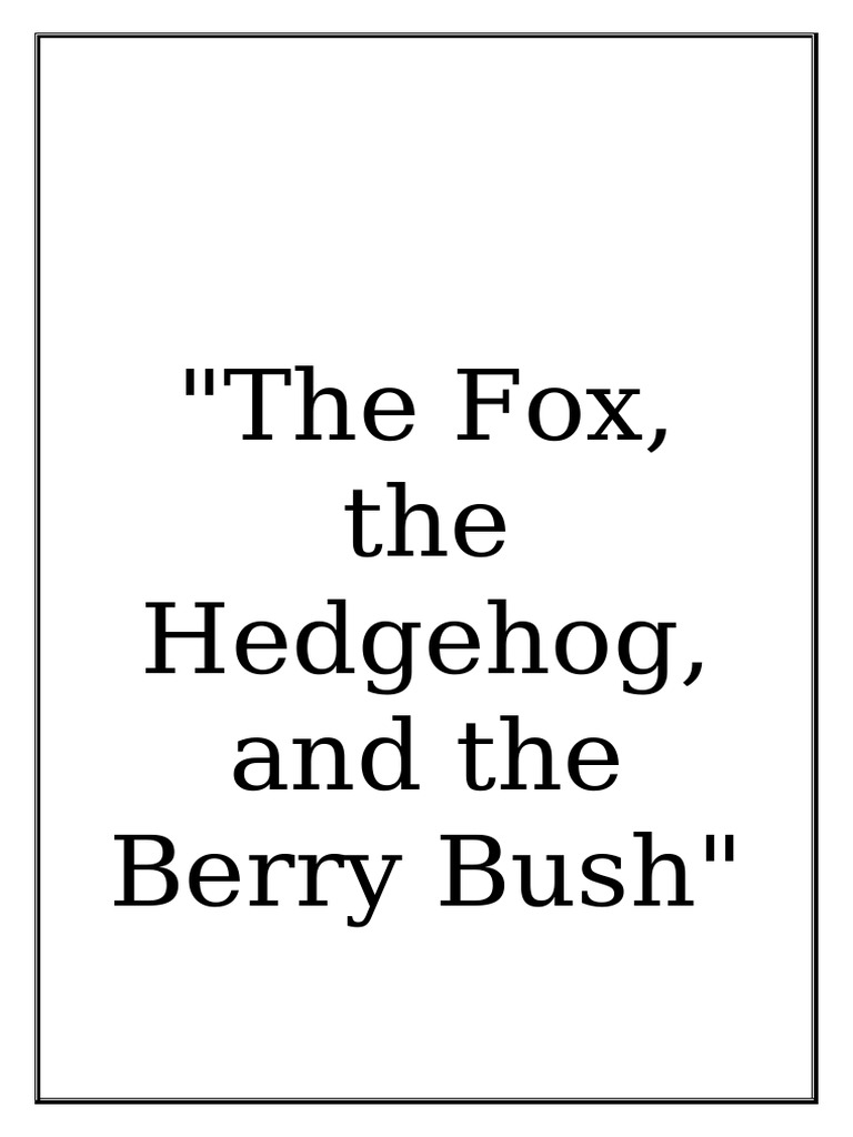 Fox and Hedgehog: A Tale of Cooperation | PDF