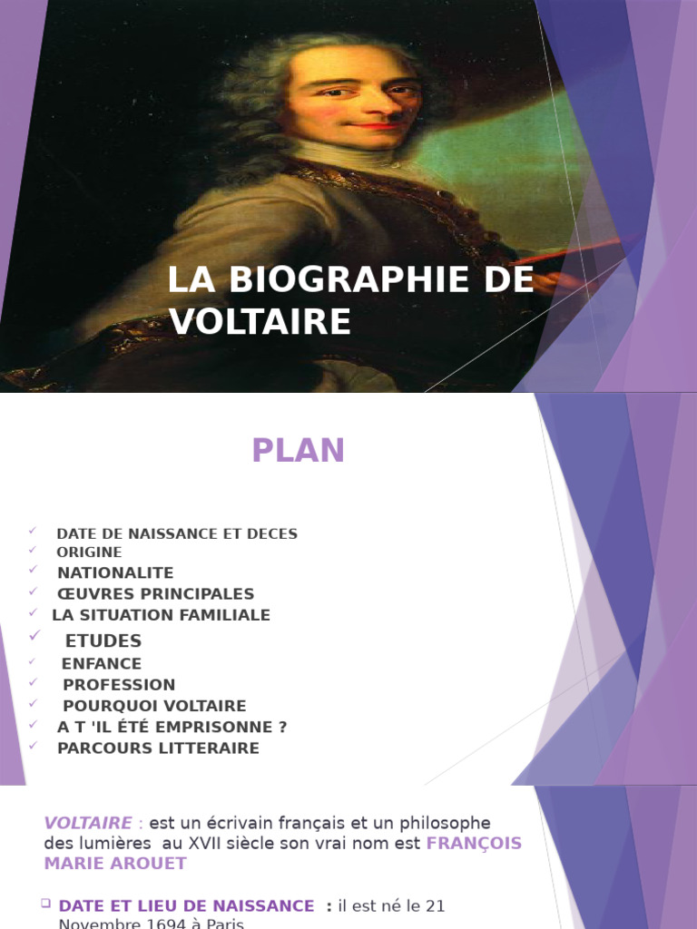 Biographie de Voltaire en résumé | PDF | Voltaire