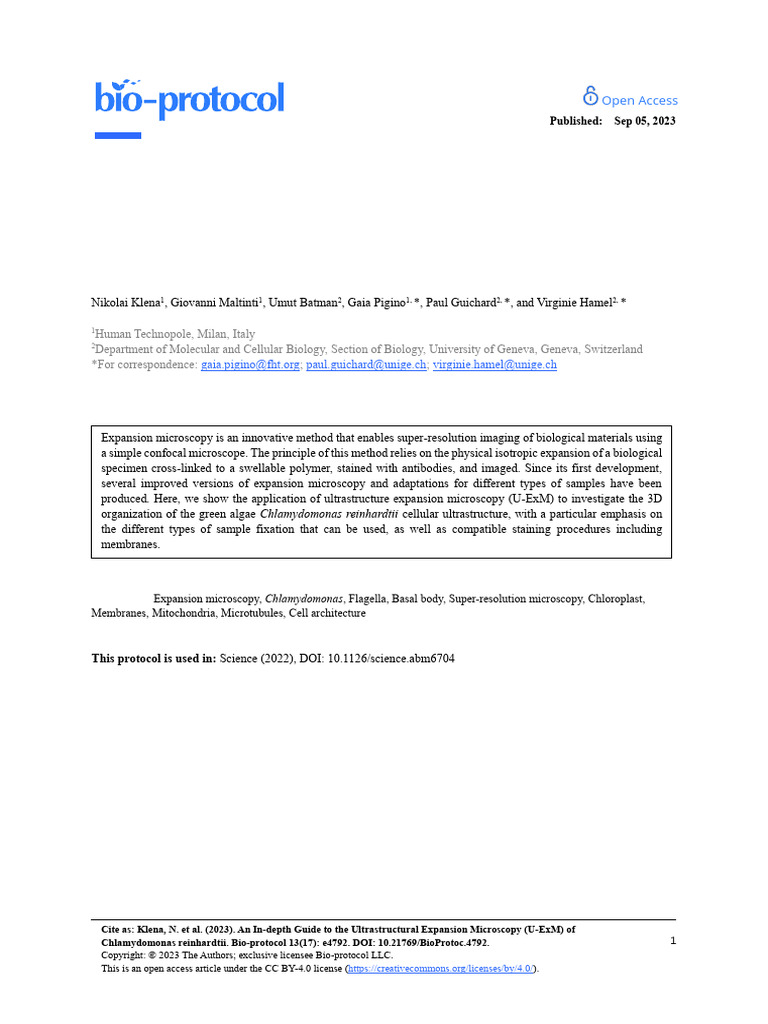 Bio Protocol4792 | PDF | Fixation (Histology) | Microscopy