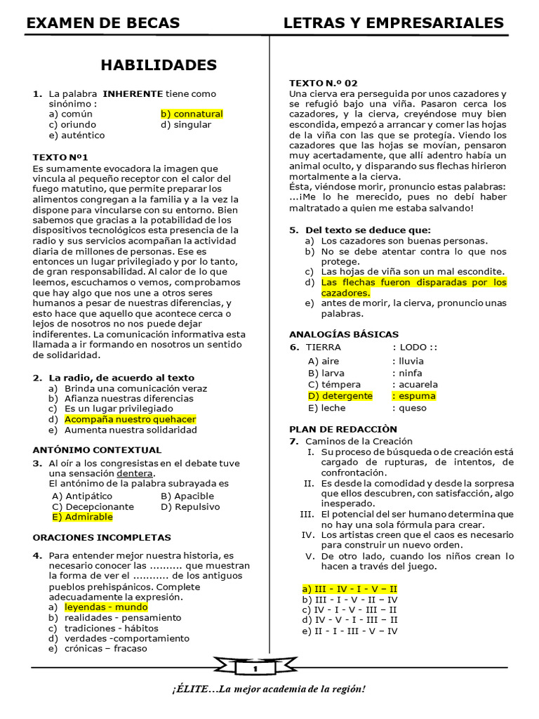 Examen de Becas: Letras y Empresariales | PDF | Globalización | El ...