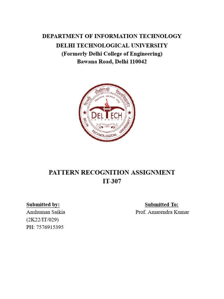 Pattern Recognition Analysis Report | PDF