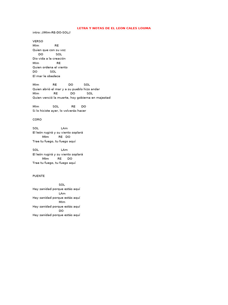 Letras y Notas de Canciones Cristianas | PDF
