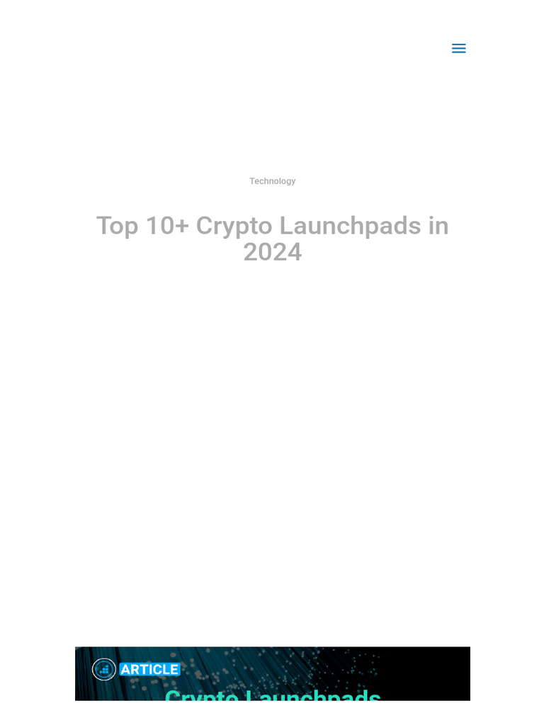 Top 10+ Crypto Launchpads in 2024 - Bitbond | PDF | Cryptocurrency |  Applications Of Cryptography