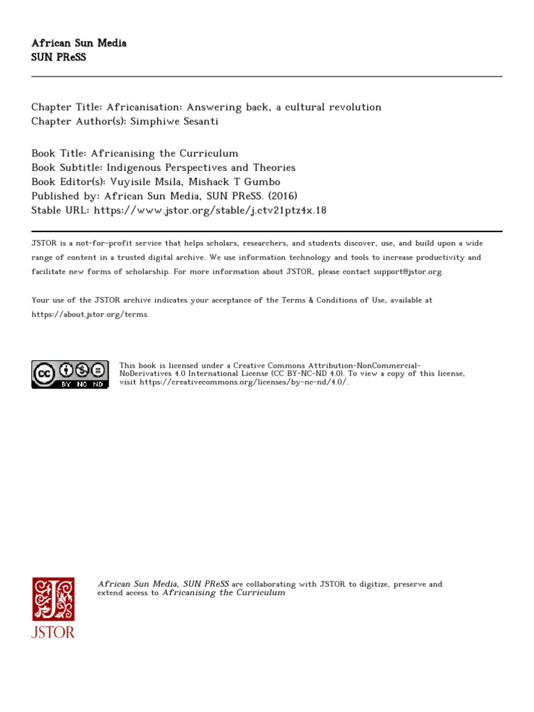 Africanisation: A Cultural Revolution | PDF | Pan Africanism | Afrocentrism