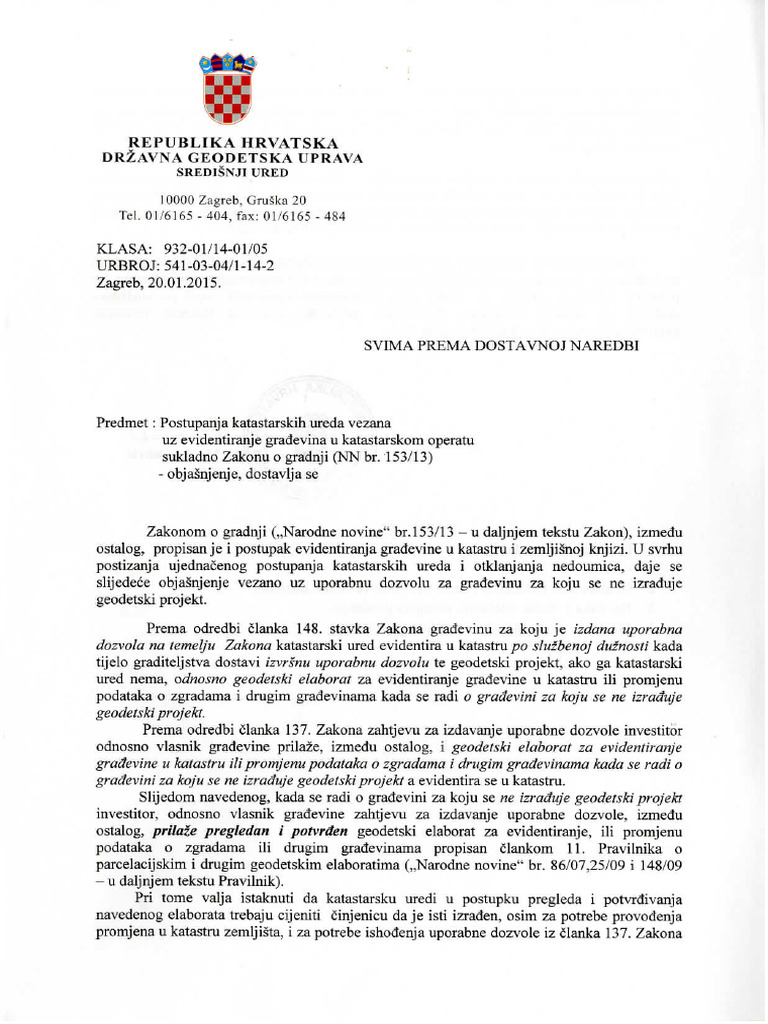 OCR Uputa Za Evidentiranje Gradjevina U Katastru Sukladno Zakonu o ...