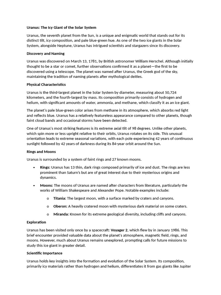 Uranus Pdf Uranus Planets