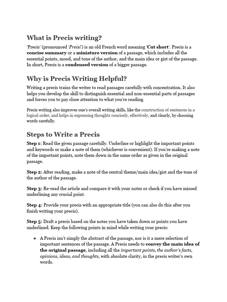 Precis Writing | PDF | Cereals | Rice
