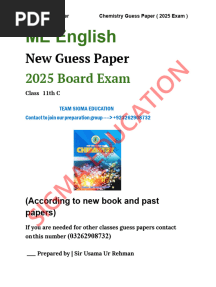 Class 11 Chemistry Guess ( 2025) -SIGMA EDUCATION