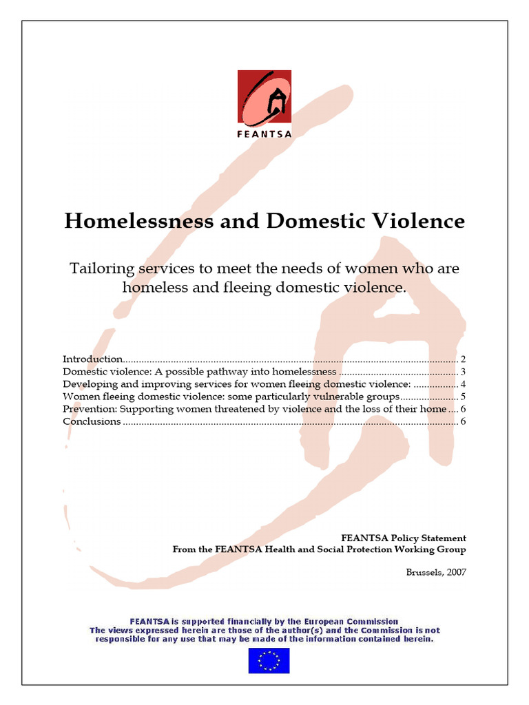 Final Homelessness and Domestic Violence PDF | PDF | Domestic Violence ...