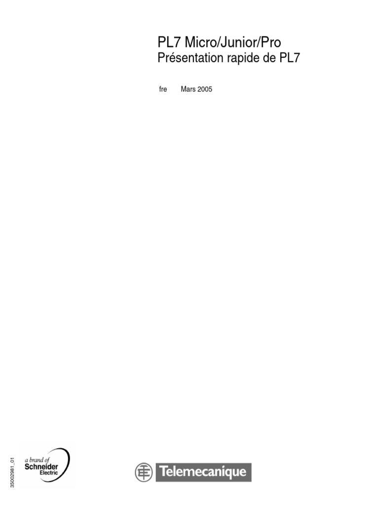 Présentation Rapide PL7 | PDF | Application | Programmation informatique
